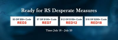 Don't Forget to Enjoy RSorder $18 Off Cheap RS Gold in Stock for RS New Quest